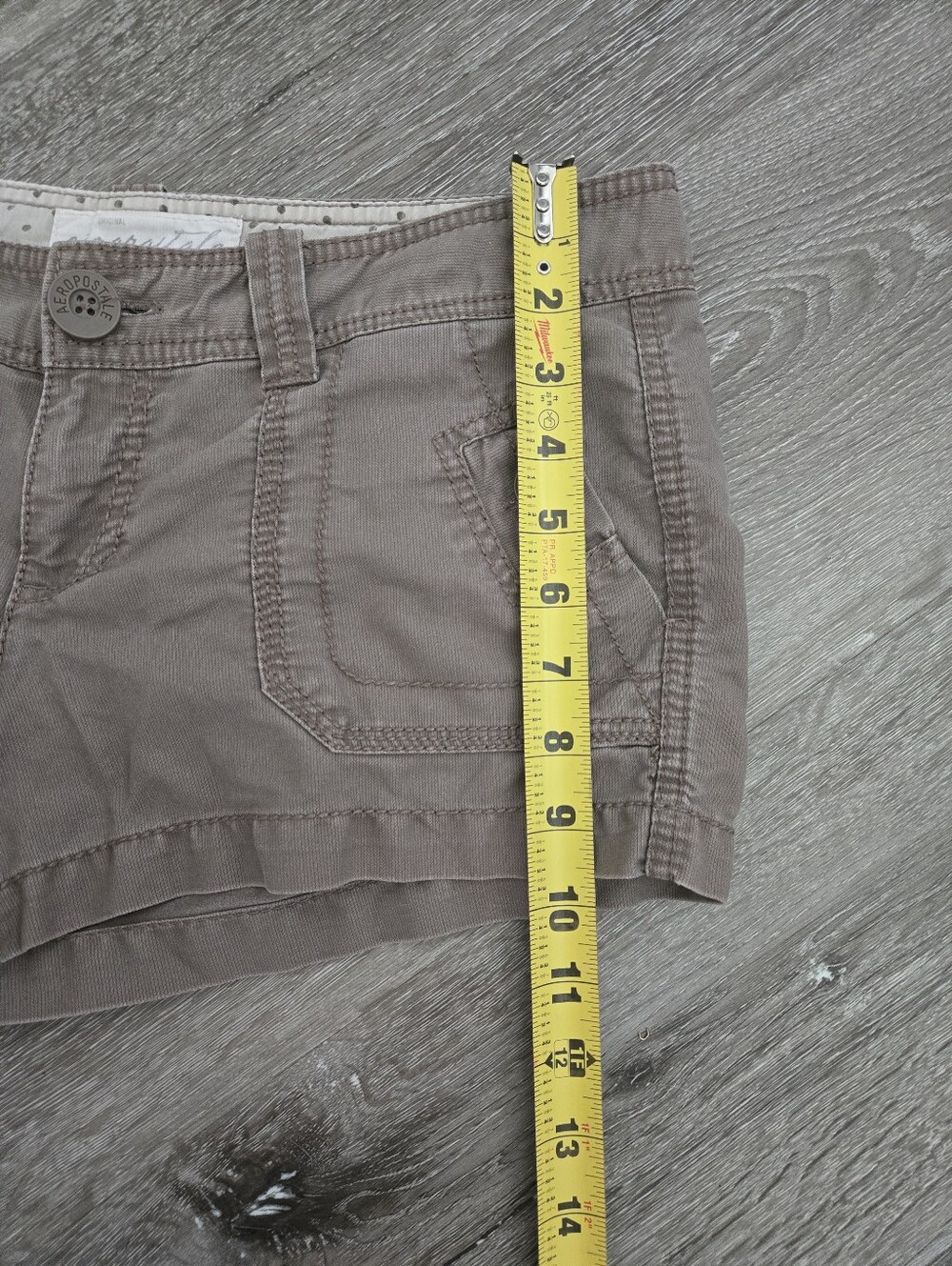 Vintage Y2K Aeropostale Super Low Rise Short Micro Shorts Brown Size 5/6 - Picture 8 of 9
